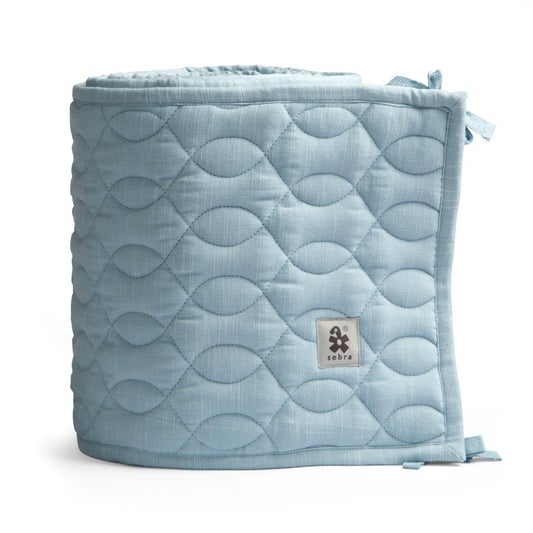 Sebra Quilted Baby Cot Bumper in Powder Blue