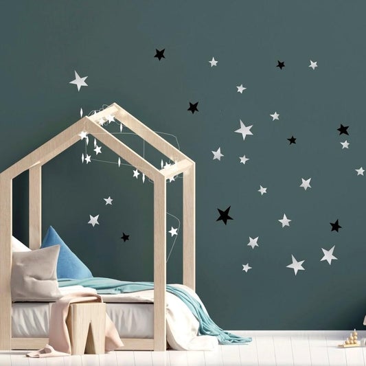Pom Le Bon Homme Star Wall Transfers in Black and Silver