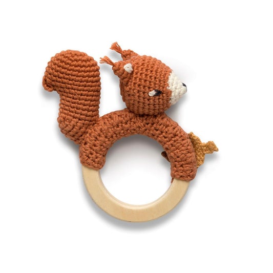 Sebra Crochet Rattle - Star the Squirrel