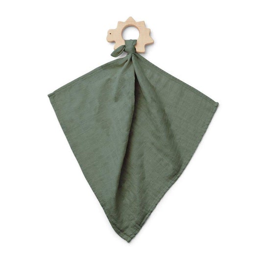 Liewood Dines Teether Cuddle Cloth - Faune Green - scandibornusa