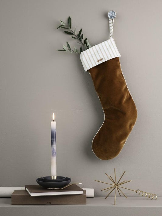 Ferm Living - Christmas Velvet Stocking in Mustard - Scandibørn