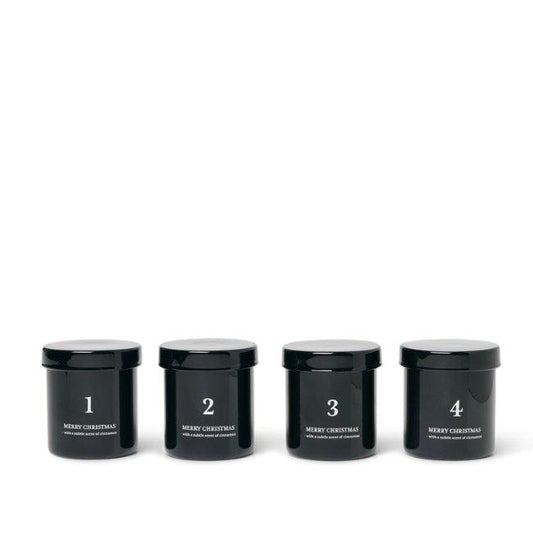 Ferm Living - Scented Advent Candles - Set of 4 in Black - Scandibørn