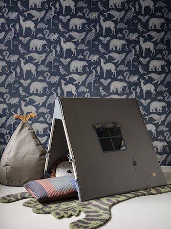 Ferm Living Tent with Beetle Embroidery - Dark Olive - Scandibørn