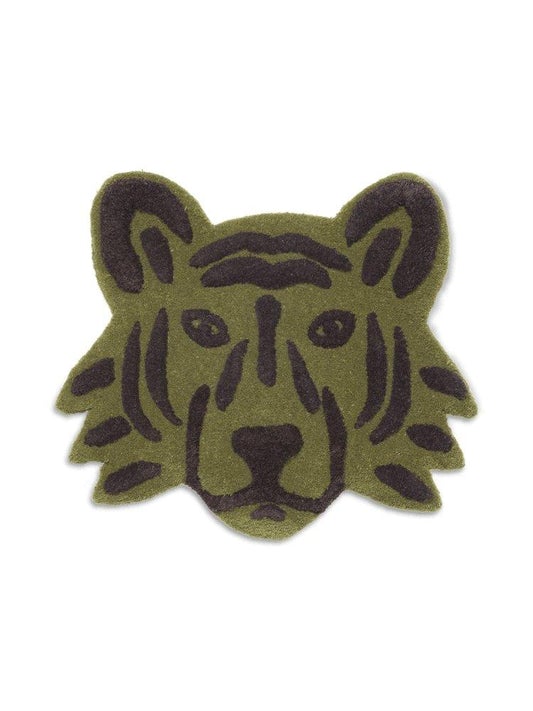 Ferm Living Tufted Tiger Head Rug - Green - Scandibørn