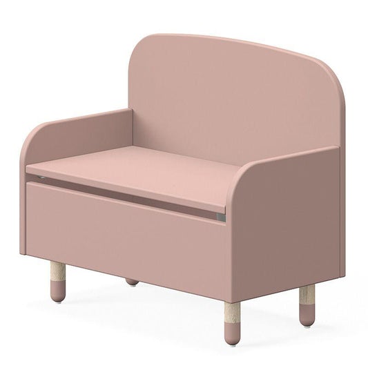 Flexa Storage Bench with Back Rest in Light Rose
