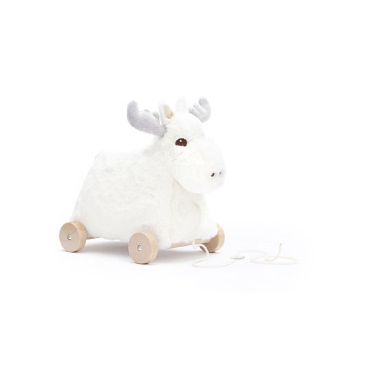 Kids Concept - Pull Along Moose in White - Scandibørn
