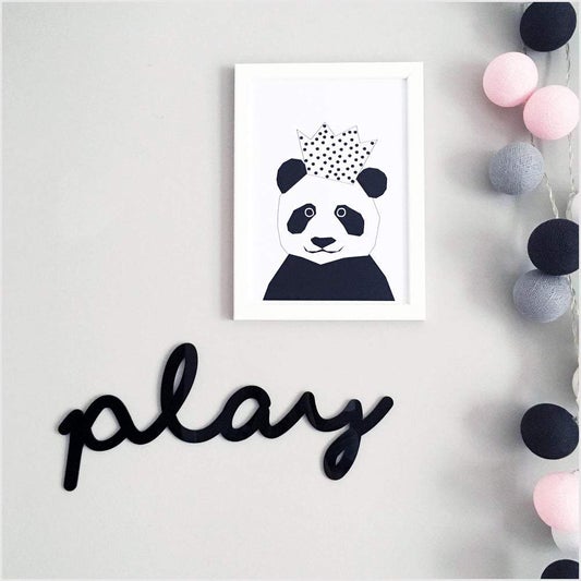 La La Loves Acrylic Sign - 'Play' in Black - Scandibørn