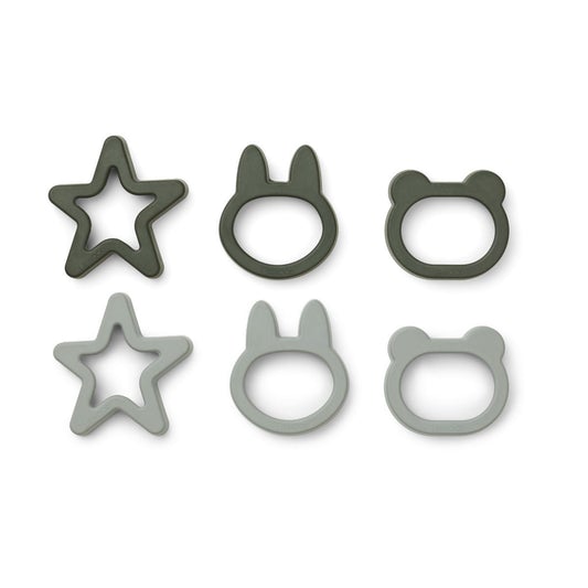 Liewood Andy Cookie Cutters in Hunter Green Mix (6 pack) - Scandibørn