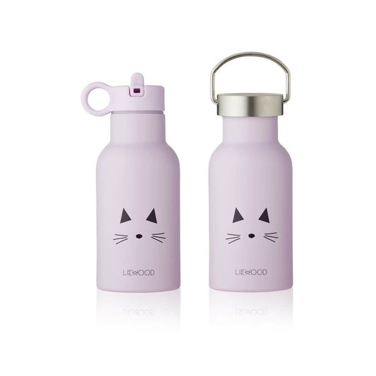 Liewood Anker Water Bottle - Cat Light Lavender - Scandibørn