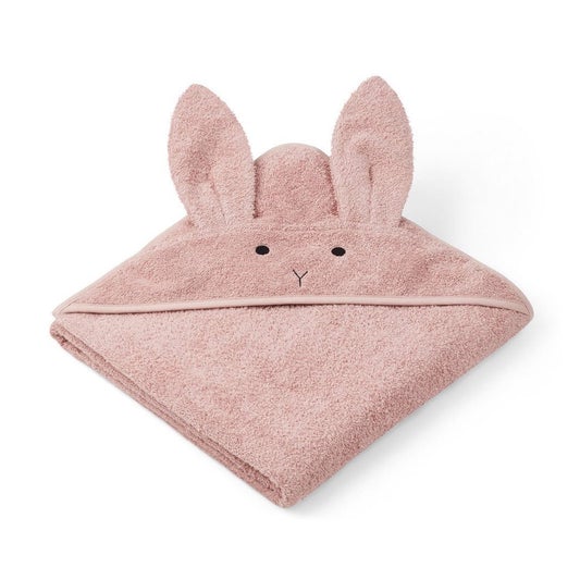 Liewood Augusta Hooded Towel Rabbit Rose - Scandibørn