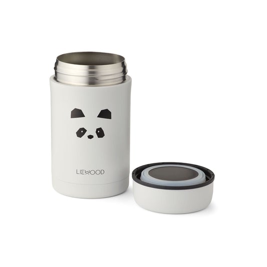 Liewood Bernard Food Jar - Panda Light Grey - Scandibørn