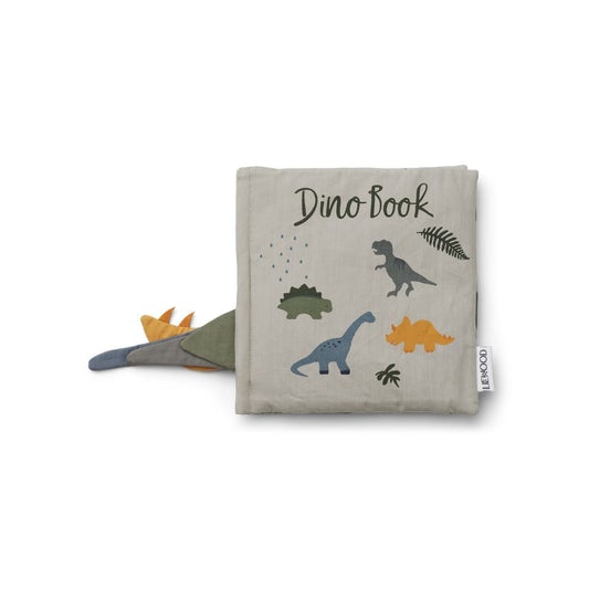 Liewood Dennis Dino Fabric Book in Dove Blue Wave - Scandibørn