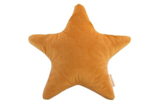 Nobodinoz Aristote Star Velvet Cushion in Farniente Yellow - Scandibørn