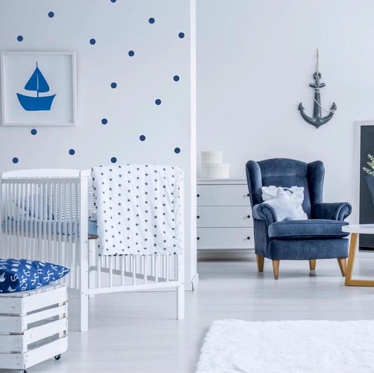Pom Le Bon Homme Wall Transfers in Blue Dots - Scandibørn