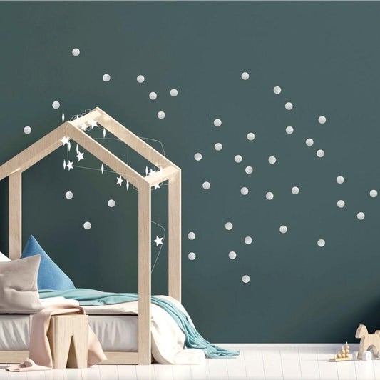 Pom Le Bon Homme Wall Transfers in Silver Dots - Scandibørn
