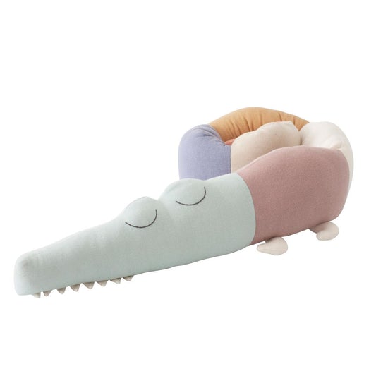 Sebra Sleepy Croc Knitted Cushion in Daydream - Scandibørn