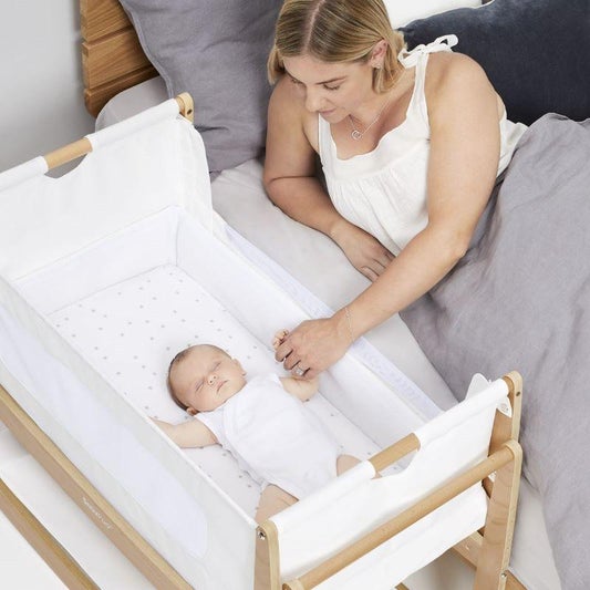 SnuzPod 4 - Bedside Crib 3 in 1 in Natural (with mattress) - Scandibørn