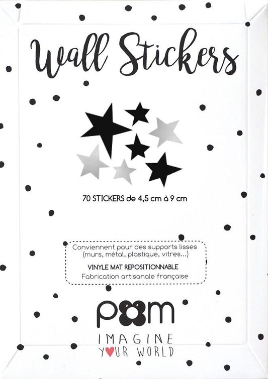 Pom Le Bon Homme Star Wall Transfers in Black and Silver