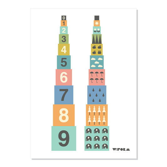 Numbers poster multi-coloured - scandibornusa